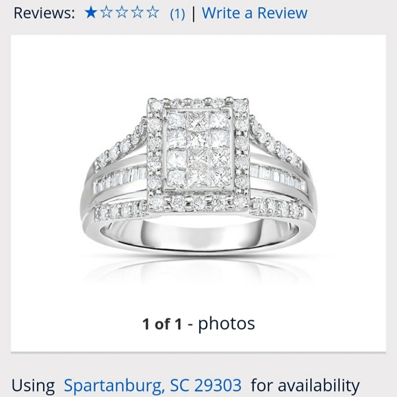 Traditions diamond princess bridge ring - Picture 1 of 5